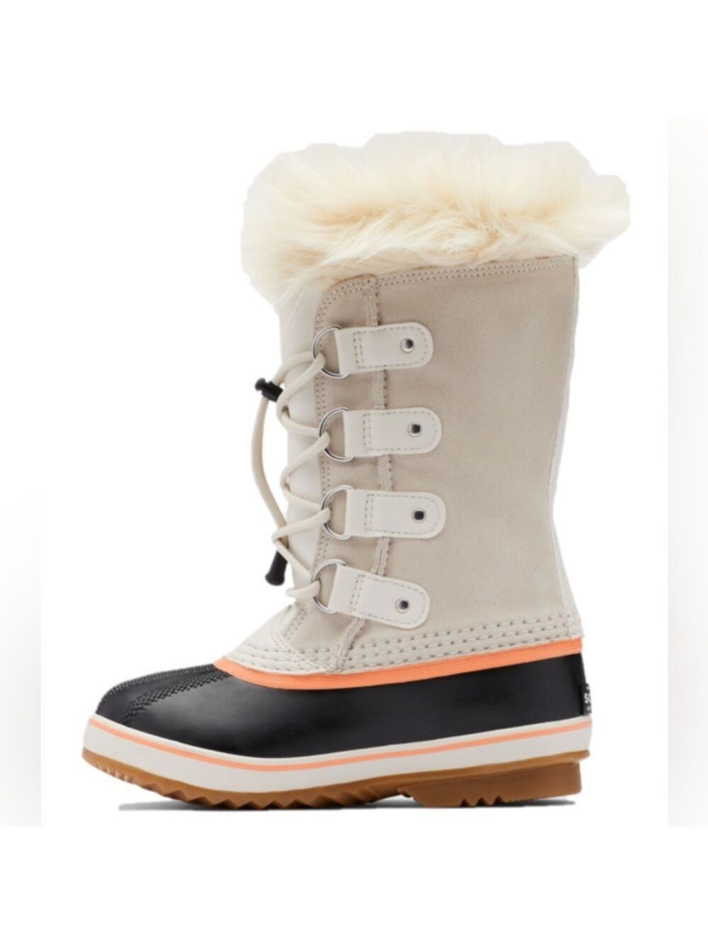 Size 5 youth Sorel Kids Boots - Cream, Black, and Tan